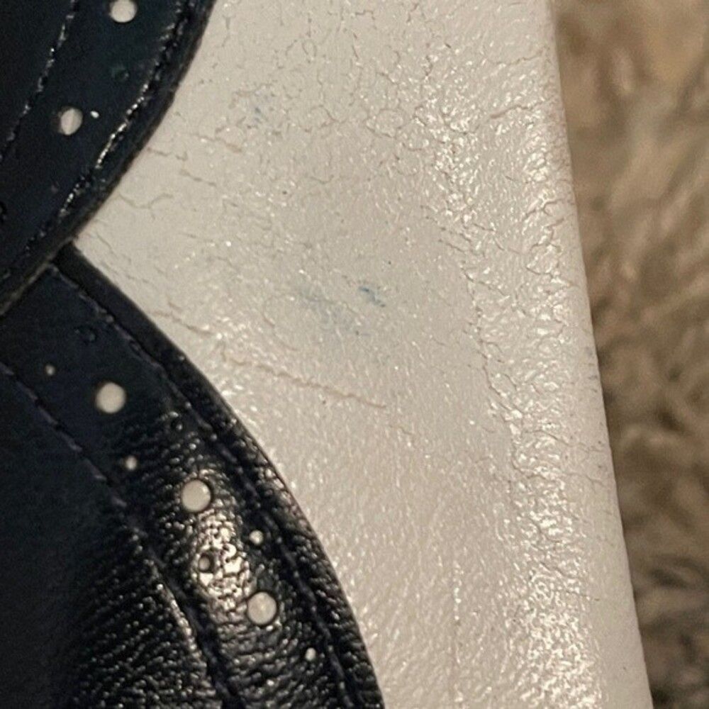 Vintage HUSH PUPPIES SOFT FLEX MADE IN 🇺🇸 NAVY BLUE BONE WHITE HEEL Size 7 - Picture 4 of 16